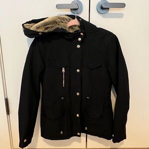 Topshop Black Padded Jacket with Hood